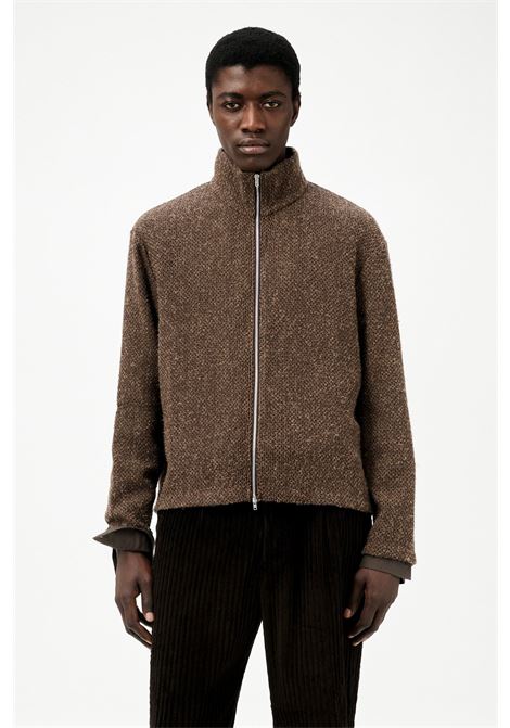 maglia shrunken fullzip polo uomo marrone OUR LEGACY | M4256SBS